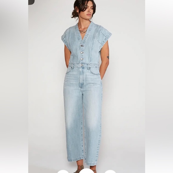 New Etica Celestine denim Jean jumpsuit size small. - Picture 3 of 13